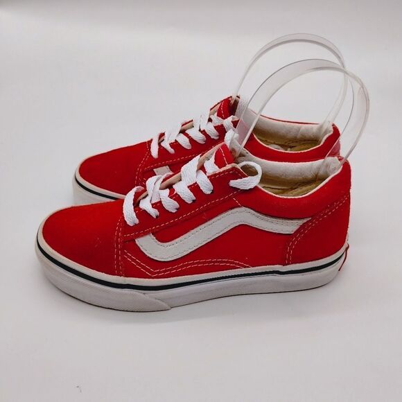 Vans Other - Vans Old Skool Skateboard Sneakers Kids Size 12.5 Red White Casual‎ Shoes